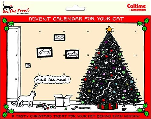 Rupert Fawcett - On the Prowl at Christmas PET Cat Xmas Countdown Advent Calendar with treats behind Every Door - Mine all mine - 247 x 194