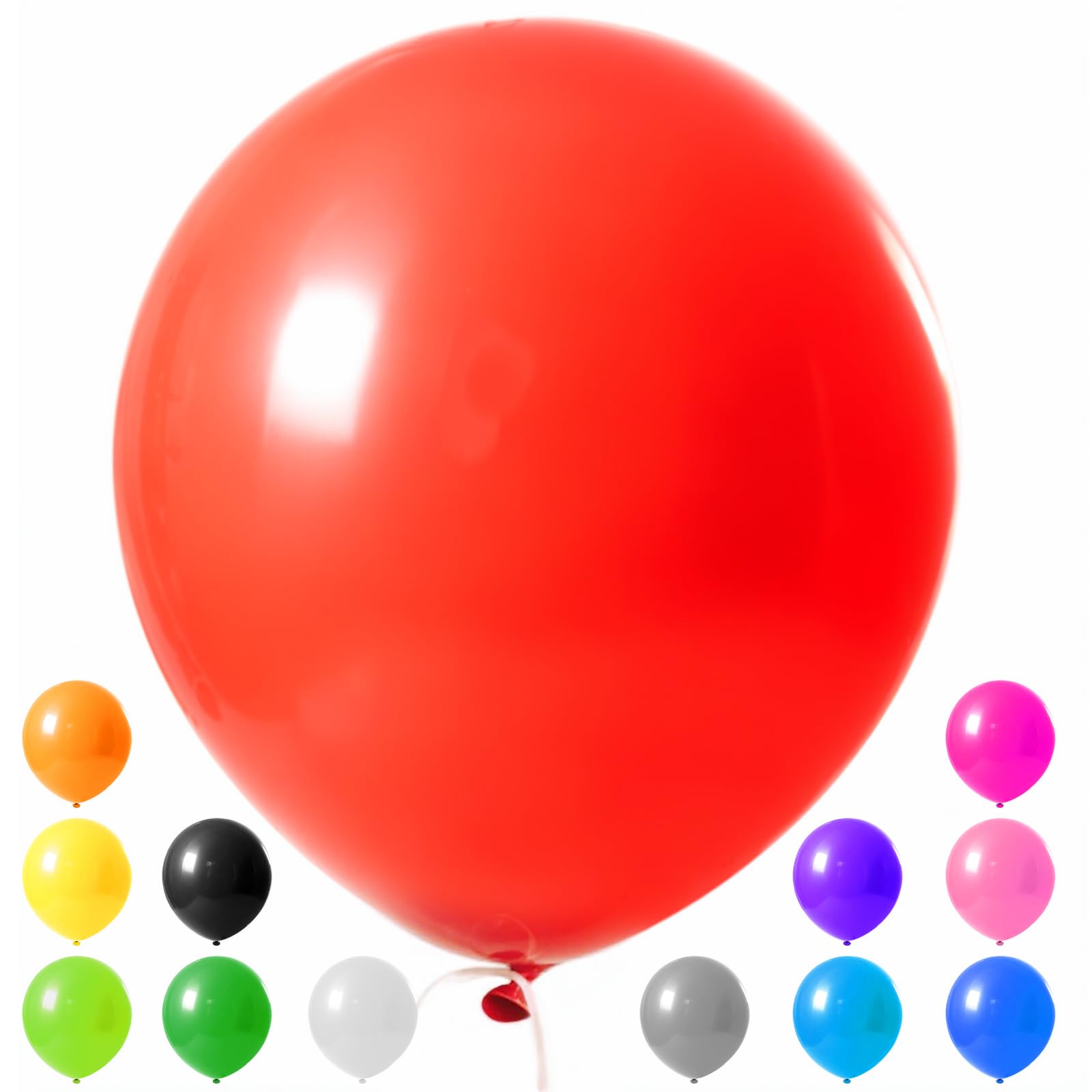 Koogel 36 Inch Assorted Rainbow Large Latex Balloons, 15 PCS Big Assorted Color Balloons for Birthday Bridal Shower Wedding Party Carnival Anniversary Decorations