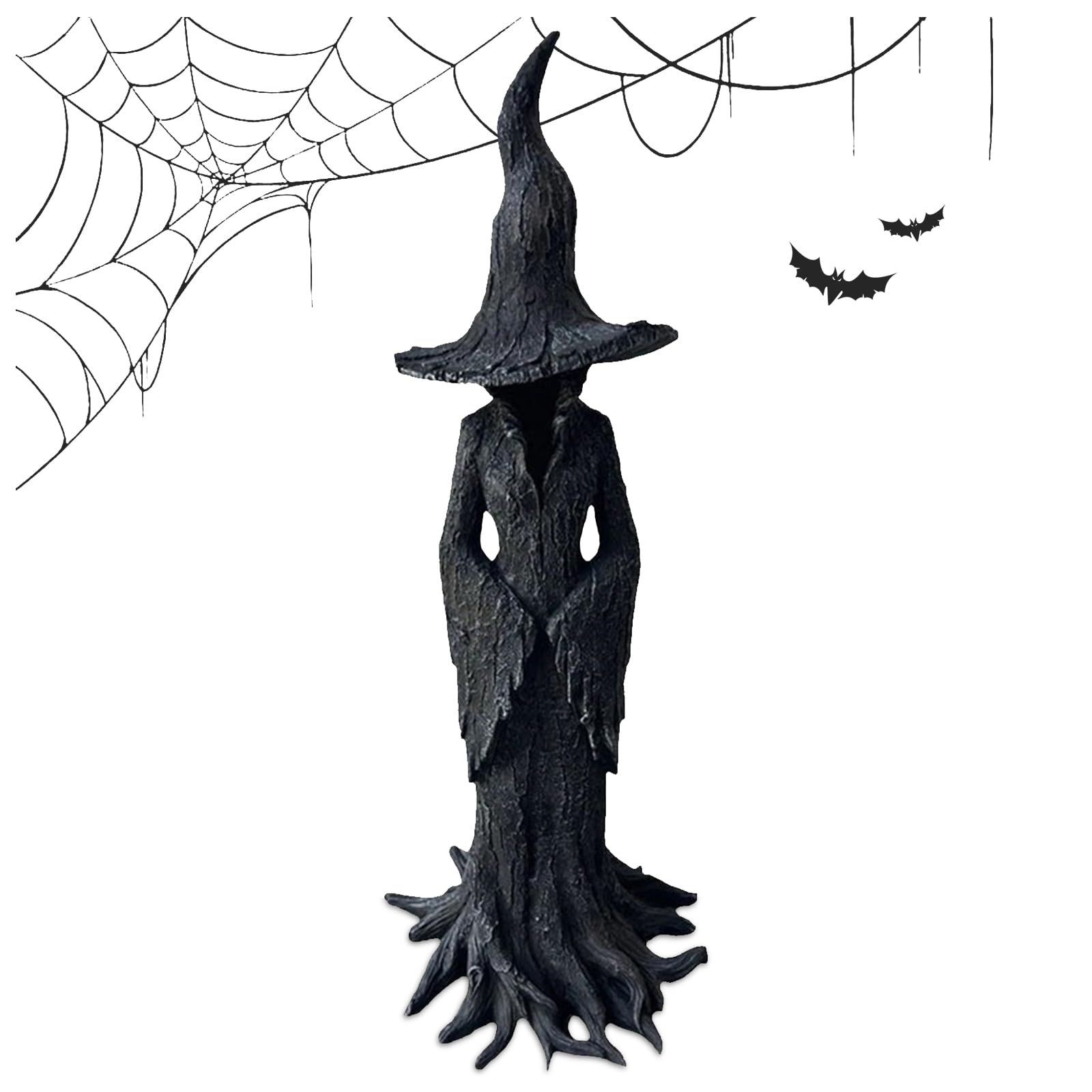 Photo 1 of 16'' Cracker Barrel Witch Statue, Halloween Witch Statue, Gothic Halloween Resin Figurine, Retro Magician Decor, Dark Fantasy Ornamen, Nib Festival Collectible