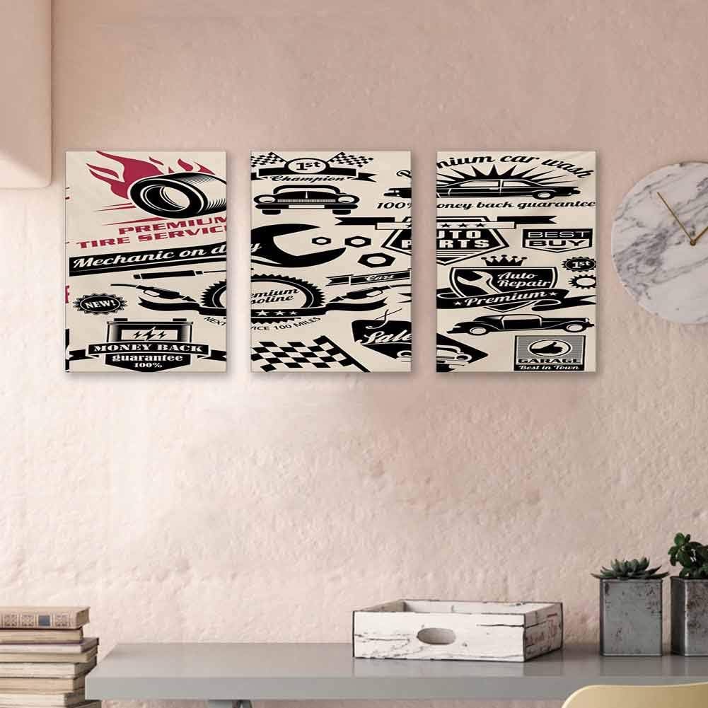 Amazon.com: Retro Oil Paintings Car Repair Shop Logos Monochrome Car