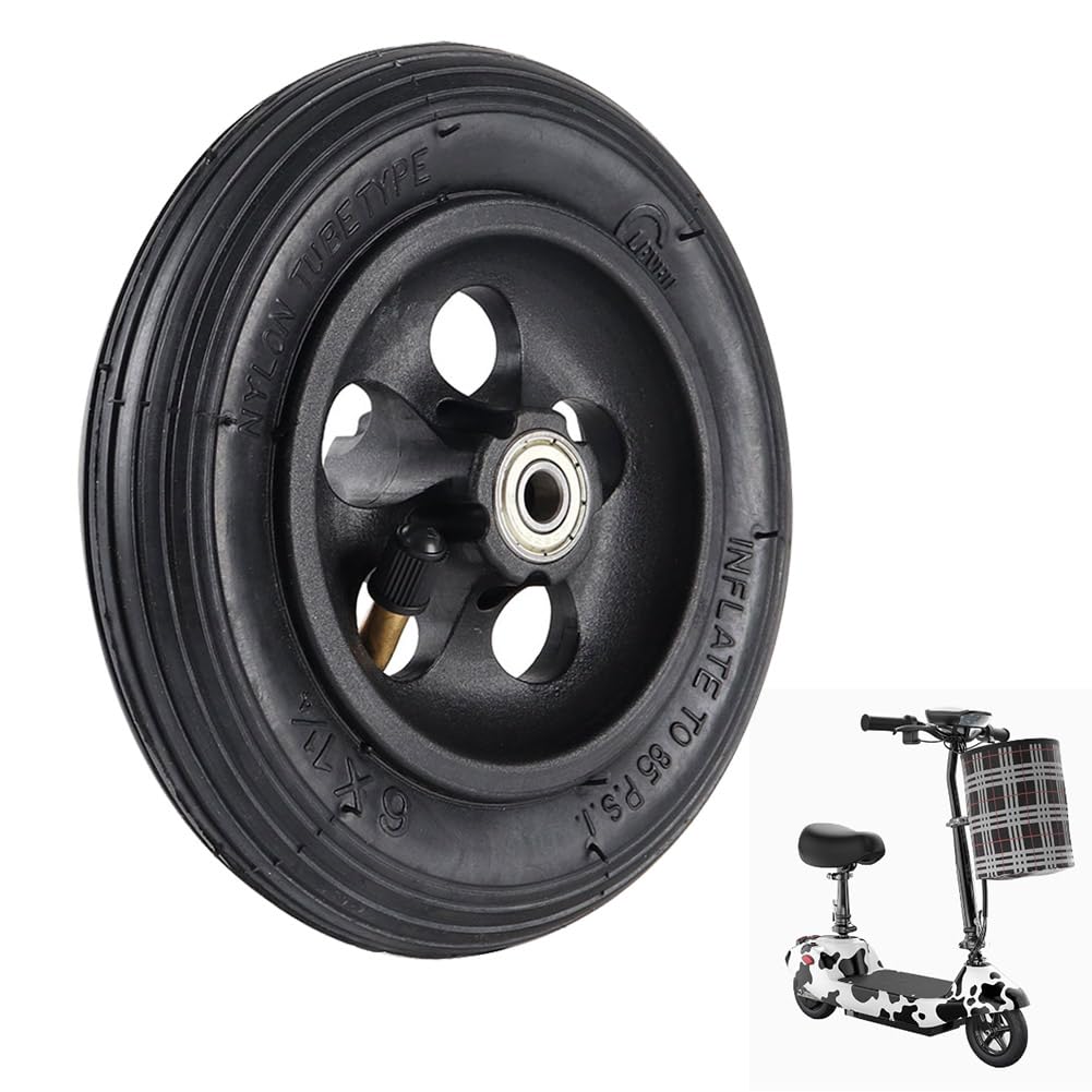 Photo 1 of CMIYETO 6x1 1/4 6x1.25 Tire & Inner Tube & Hub Replacement for Electric Scooter Tire Pneumatic Tires Inflatable Rubber Tyre Wear-Resistant Wheel Replace Parts Black