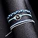 CHoppyWAVE Bracelets 3Pcs/Set Multi-Layer Women Rope Boho Beach Anklet Handmade Sea Wave Bracelet - Blue