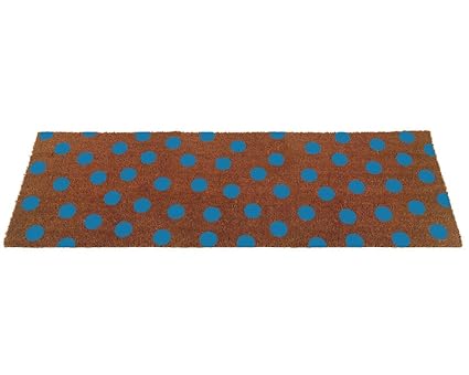 Amazon Com Extra Large Polka Dot Coir Doormat Turquoise