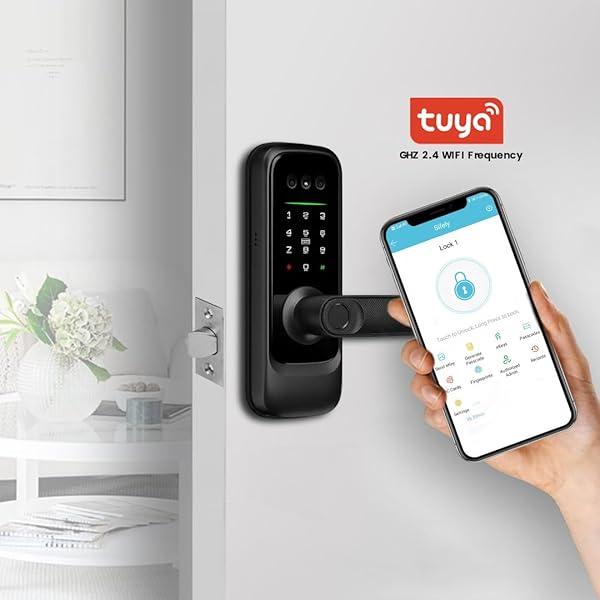3D FACE RECOGNITION SMART DOOR LOCK WITH HD CAMERA & VIDEO DOORBELL & INTERCOM, KEYLESS ENTRY WITH PALM VEIN, PASSCODE, FINGERPRINT, CARD, TUYA SMART APP & KEYS – AUTO-LOCK, DIY INSTALL