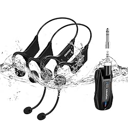 KIMAFUN 2.4G Headset Dual Wireless Microphone for 2