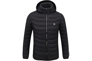 GCVIZUSO Heated Jackets for Women and Men Winter Warm Windproof Coat Long Sleeve Hooded Outerwear Puffer Jacket with Pocket