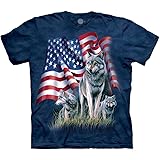 The Mountain Men's Wolf Flag Short Sleeve Tee