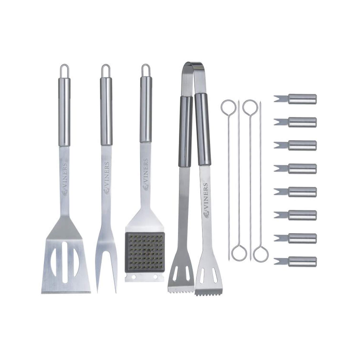 Viners Everyday 16 Piece Silver Stainless Steel Barbecue Tools Set