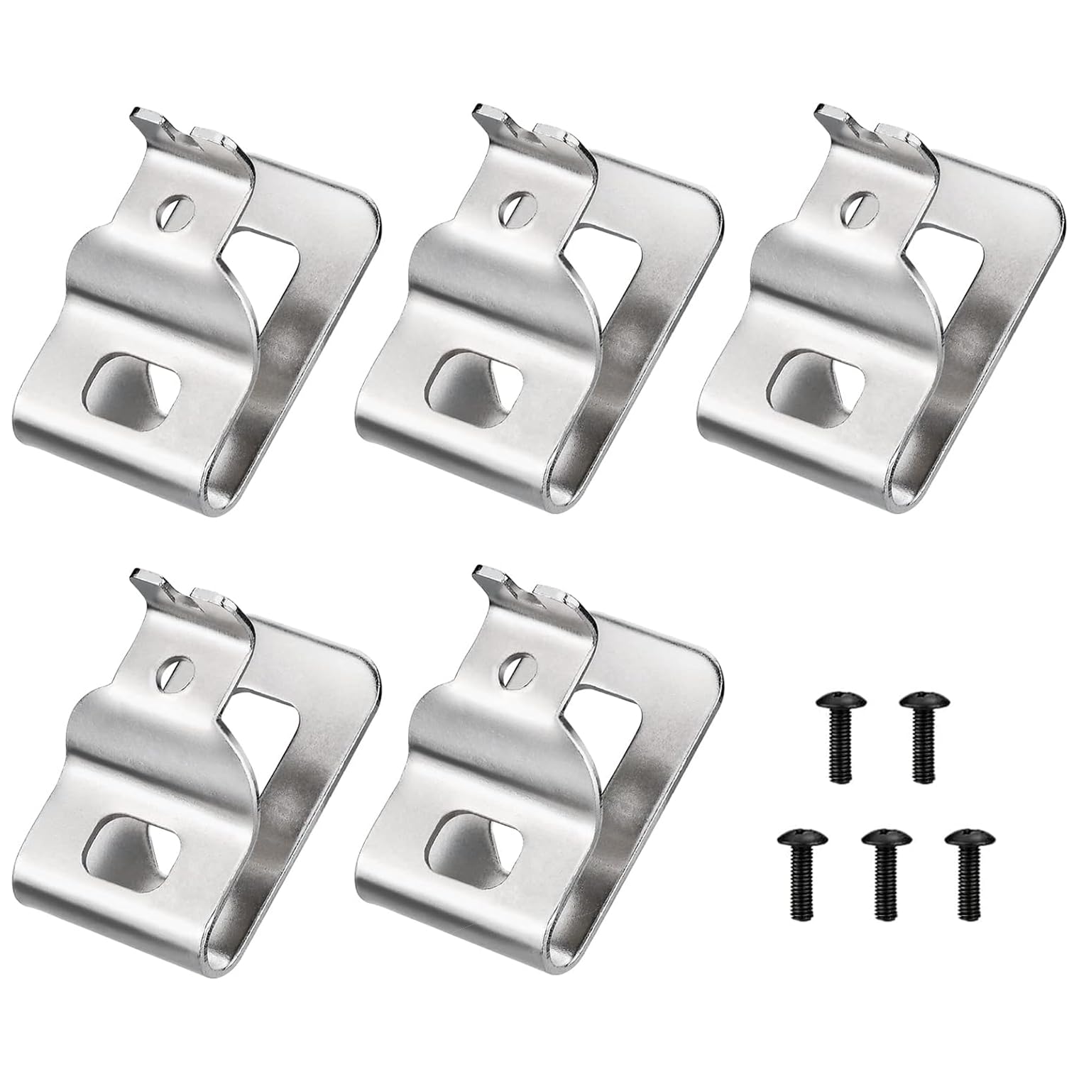 View 1 of (5-Pack) N268241 N086039 Stainless Steel Belt Clips for Dewalt 20V Power Tools, Compatible with, DCD980, DCD985, DCD980L2, DCD985L2,Includes Screws and Drill Tool Hooks