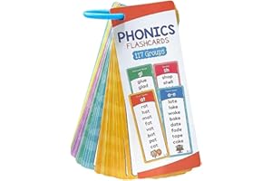 60PCS Phonics Flash Cards 117 Sound Groups 1000 Rhyming Words for Kindergarten Reading, Educational Teaching Tools for Presch