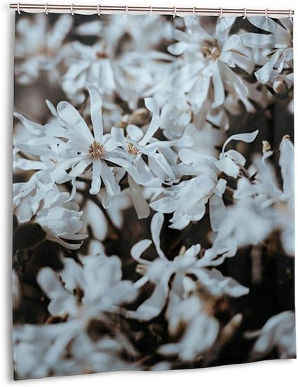 Amazon Co Jp シャワーカーテン 細長い花びら バスルームカーテン 防水 防カビ 目隠し用 速乾 お風呂カーテン 浴室 バス用品 家の装飾用 ユニットバス リング付属 150 180cm ホーム キッチン