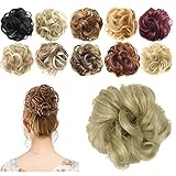 FESHFEN Ribbon Ponytail Synthetic Hair Extensions Messy Hair Bun Extensions Scrunchy Scrunchie Hair Bun Updo Hairpiece Donut Hair Chignons Hair Pieces Wig - A17 Pale Golden Blonde & Bleach Blonde