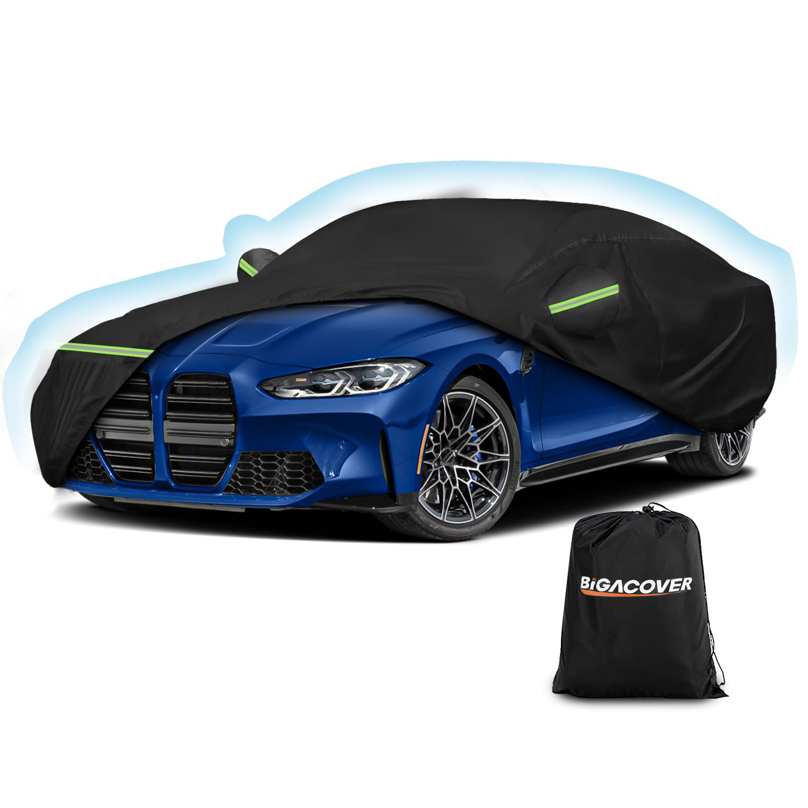 Photo 1 of Car Cover for BMW M4/ 4 Series 420i 428i 430i 435i 440i /4 Coupe 2014-2024, Waterproof 210D Oxford Cloth and Cotton Cover Outdoor Full Car Covers with Zipper Windproof Heavy Duty All Weather