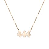 Tavuala Angel Number Necklace For Women, 18K Rose