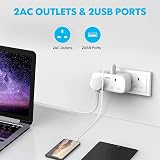 VINTAR 4 in 1 UK Plug Adaptor with 2 USB Ports 2 Way Sockets White 2 Pack view 2