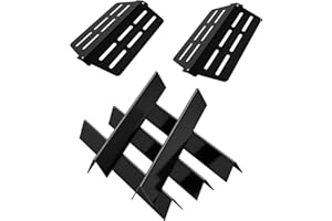X Home 7-Pack Grill Parts for Weber Genesis 300 Series, E/EP 310, E/S/EP 320, 330 Grill with Front-Mounted Control, 17.5" Porcelain Steel Flavorizer Bars and Heat Deflectors for Weber 7620 7622