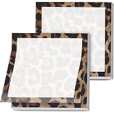 AOPEFNX Sticky Notes, 2 Pads, 3x3 inches, Cute Colorful Fun Self-Stick Note Pads, Easy Post, Strong Adhesive Notepad Cute Black Leopard