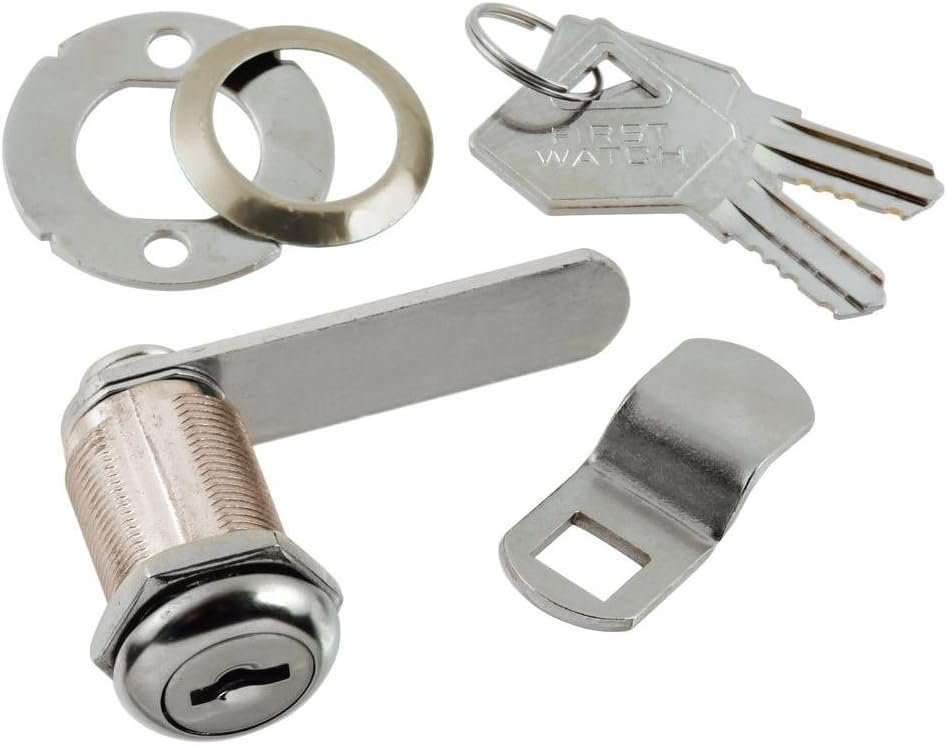 First Watch Security 1381-601 Drawer & Cabinet Lock Keyed Alike Cabinet & Drawer 1-1/8" Utility Cam Lock Chrome Finish, Chrome