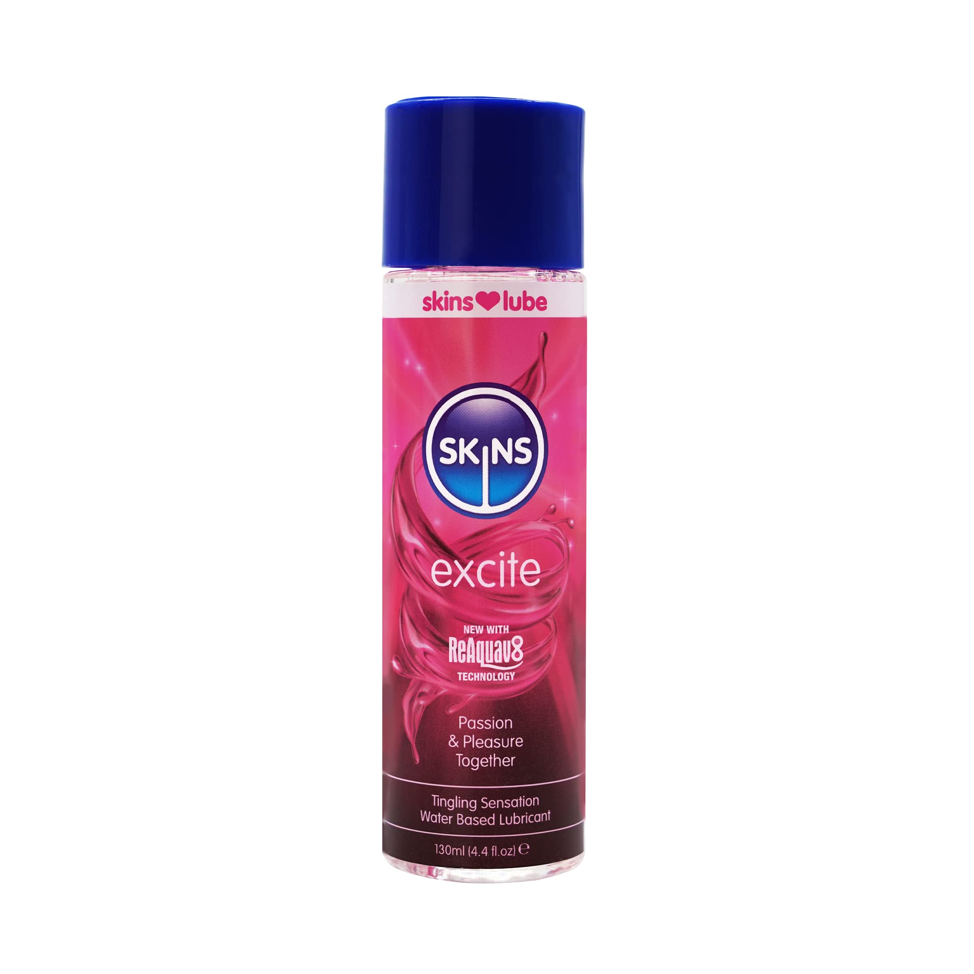 Skins Lube Gel Sex Water Based Excite Tingling Lubricants & Licks 130ml