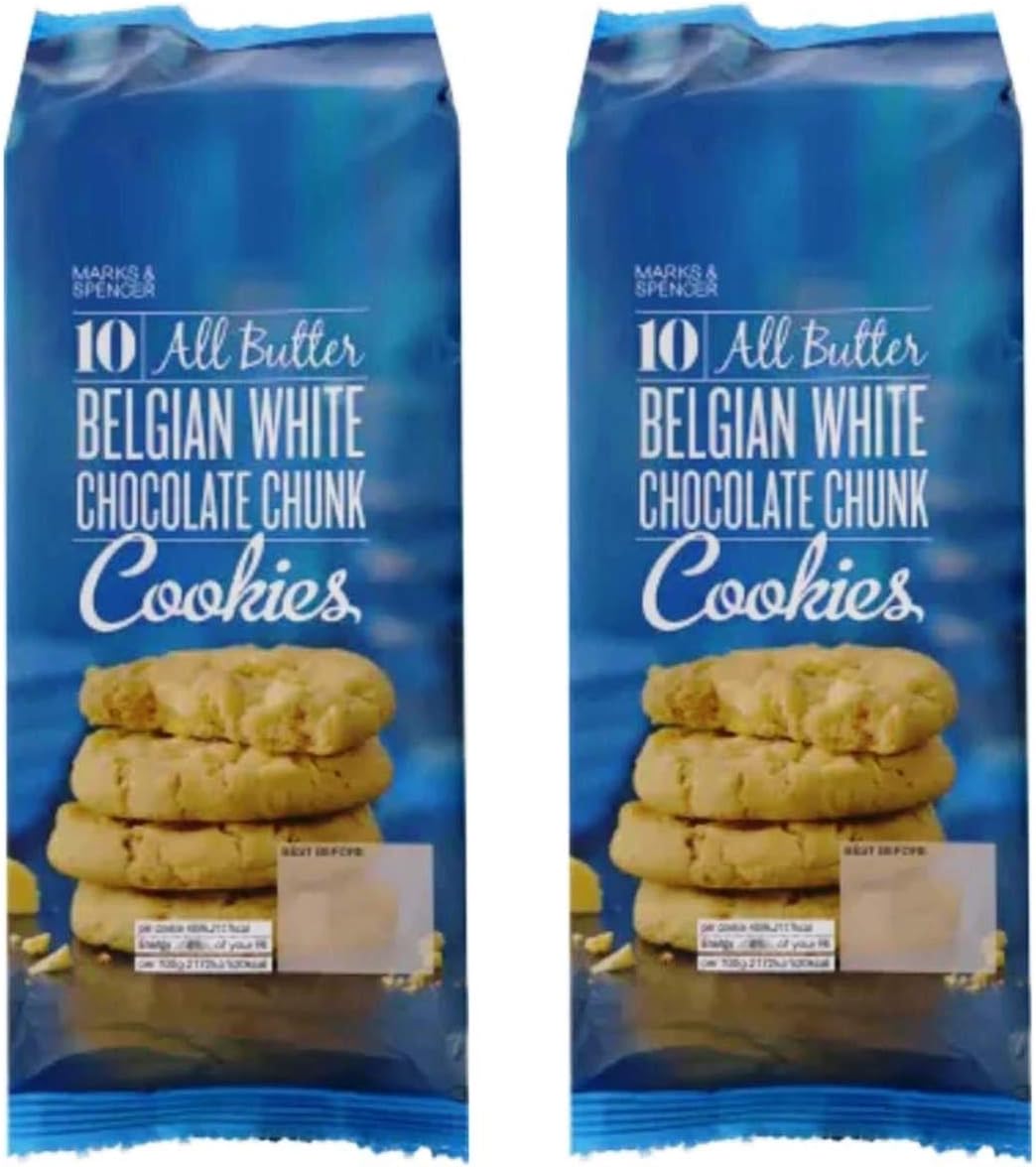 Marks and Spencer 20 All Butter Belgian White Chocolate Chunk Cookies 2 x 10 Pack M&S Food Marks and Spencer 20 All Butter Belgian White Chocolate Chunk Cookies 2 x 10 Pack M&S Food
