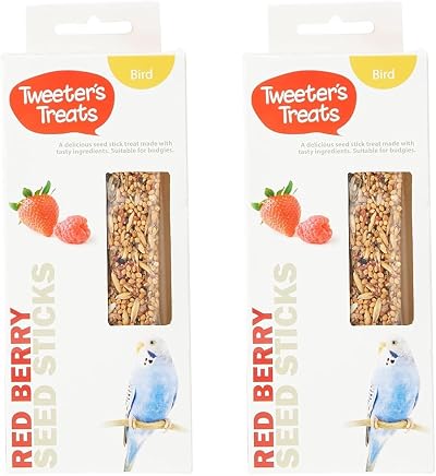 Tweeter's Treats Seed Sticks for Budgies Red Berry Pack of 2