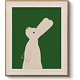 VIYYIEA Framed Wall Art for Living Room, Rabbit Canvas Prints, Easter Home Decor, Cartoon Painting Picture, Bathroom Wall Decor Gifts for Friends or Family - 12L x 10W