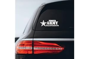 BARGAIN MAX DECALS Proud Army Grandparents Sticker Decal Notebook Car Laptop 6" x 2" (White)