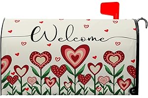 VENTUCOVEN Valentines Day Mailbox Covers Floral Magnetic Mailbox Cover Welcome Mailbox Wraps Magnetic Standard Size Heart Post Letter Box Cover Home Farmhouse Garden Outdoor Decor 21x18 Inch Valentines Gift
