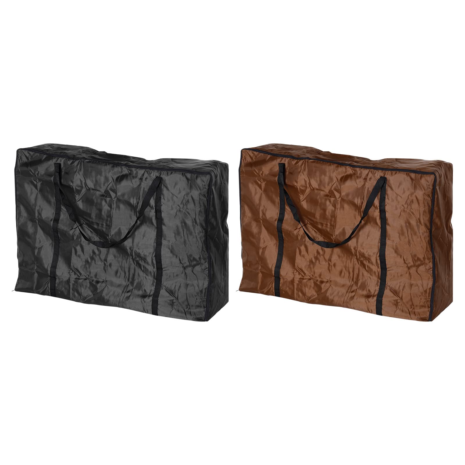 PATIKIL Chair Storage Bag, 2 Pack Waterproof Folding Lounge Chair Cover Carrying Case for Outdoor Camping Chair Beach Chaise Zero Gravity Chair, Brown Black
