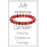 Birthstone Crystal Beads Bracelets Healing Crystal Zodiac Bracelet for Women Natural Stone Chakra Anxiety Relief Zodiac Beaded Bracelets for Birthday Gifts Horoscope Jewelry