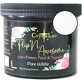 CrystaLac, FlipN'Awesome 3in1 Paint, Primer, Top Coat (Pure White, 16oz Pint)