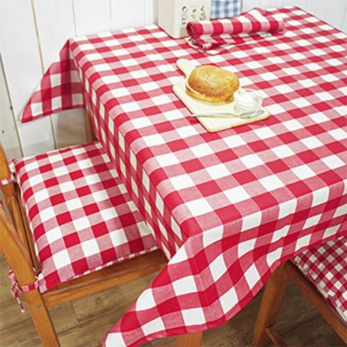American simplicity village table linen/Pastoral padded waterproof red and white-checkered table cloth/ table/ square round table cloth-A 140x140cm(55x55inch)