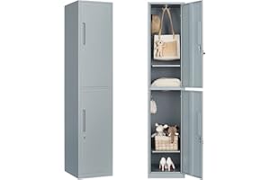 Fesbos Metal Locker Steel Storage Cabinet with 2 Doors for Office School Gym Metal Storage Locker Cabinets for Employees Students Steel Locker