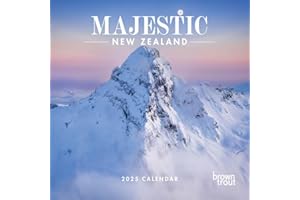 Majestic New Zealand | 2025 12 x 24 Inch Monthly Square Wall Calendar | BrownTrout | Travel Scenic Oceania Photography