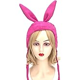 DSKOBT Pink Bunny Rabbit Ears Hat Louise Bunny Ears Rabbit Fleece Hat for Cosplay Costume
