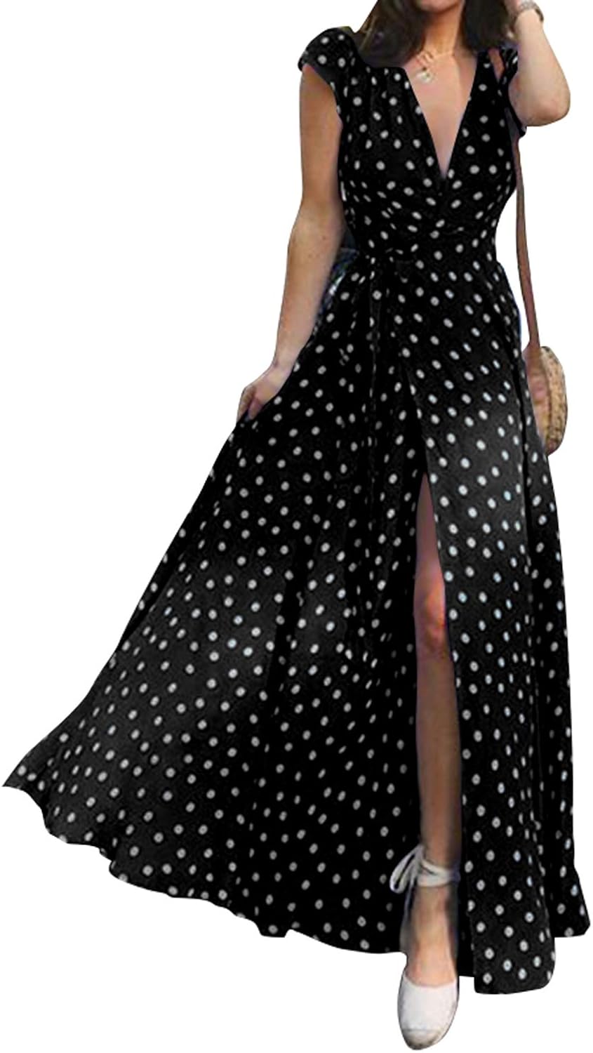 polka dot split dress