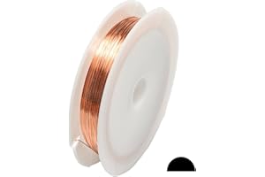 22 Gauge, 1 Ounce (97.5FT) 99.9% Pure Copper Wire (Half Round) Dead Soft CDA #110 Made in USA by CRAFT WIRE