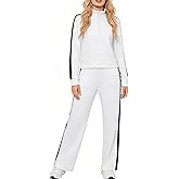 Yiershu Lounge Sets for Women 2025 Sweatsuits 2 Piece Outfit Tracksuit Matching Set Wide Leg Sweatpant