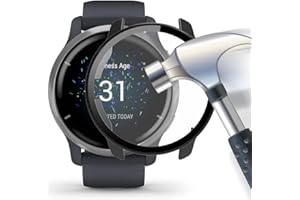 Acadeny Case with Tempered Glass Screen Protector Compatible for Garmin Venu 2/Vivoactive 4, 9H Hardness 360° All-Round Protective venu 2-case-black-x622 0