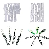 HyzaPhix Dagger Resin Molds Keychain Epoxy Casting Mold Scary Knife Silicone Mold Jewelry Making Supplies Michael Myers for DIY Pendant Horror Halloween Decorations