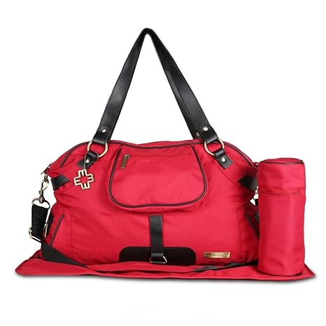 My Milestones Studio Baby Diaper Bag/Mothers Bag - Poppy Red