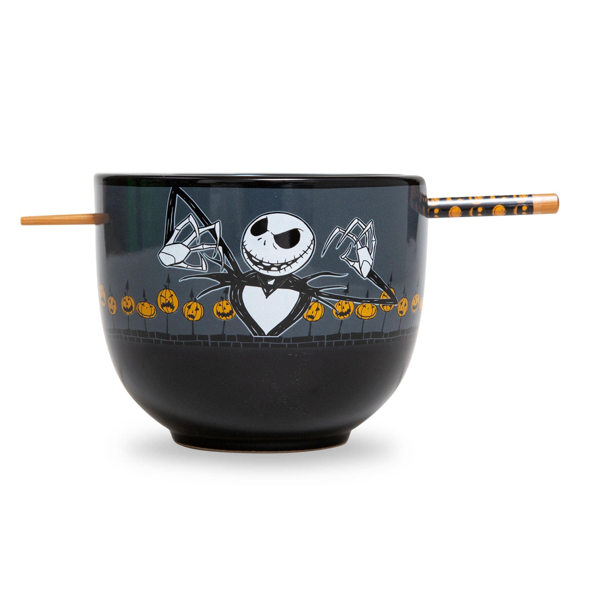 Nightmare Before Christmas Disney Scary Jack 20-Ounce Ramen Bowl with Chopsticks