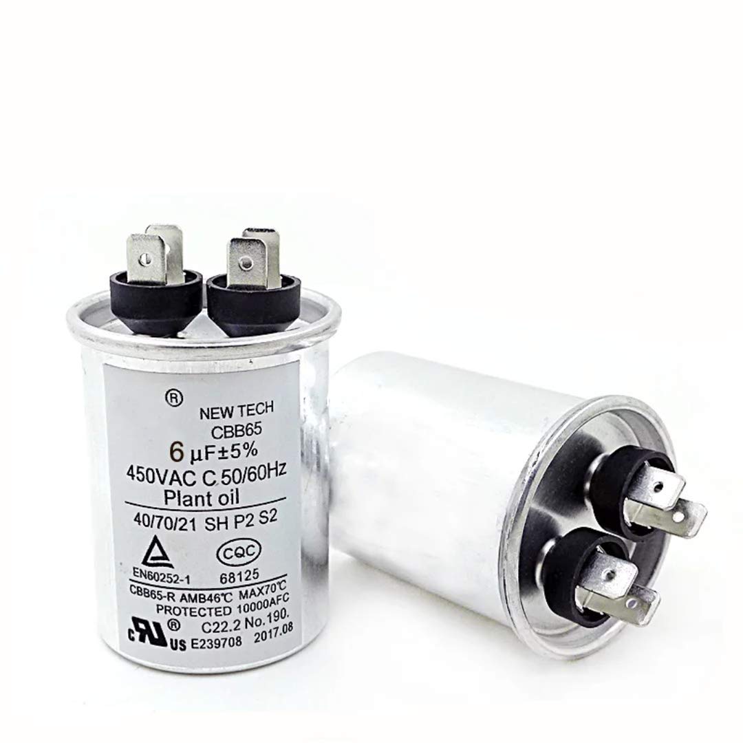 CBB65 6uF Motor Running Capacitor Start Capacitor for Air Conditioner 50/60Hz 5 AC 450V/370V