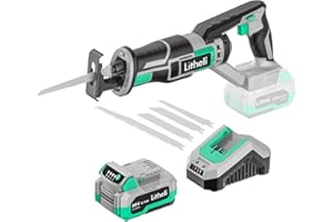 Litheli Reciprocating Saw Cordless, Powerful Hand Saw Kit with 20V 4.0 Ah Battery & Fast Charger, 0-3000 SPM with Tool-Free B