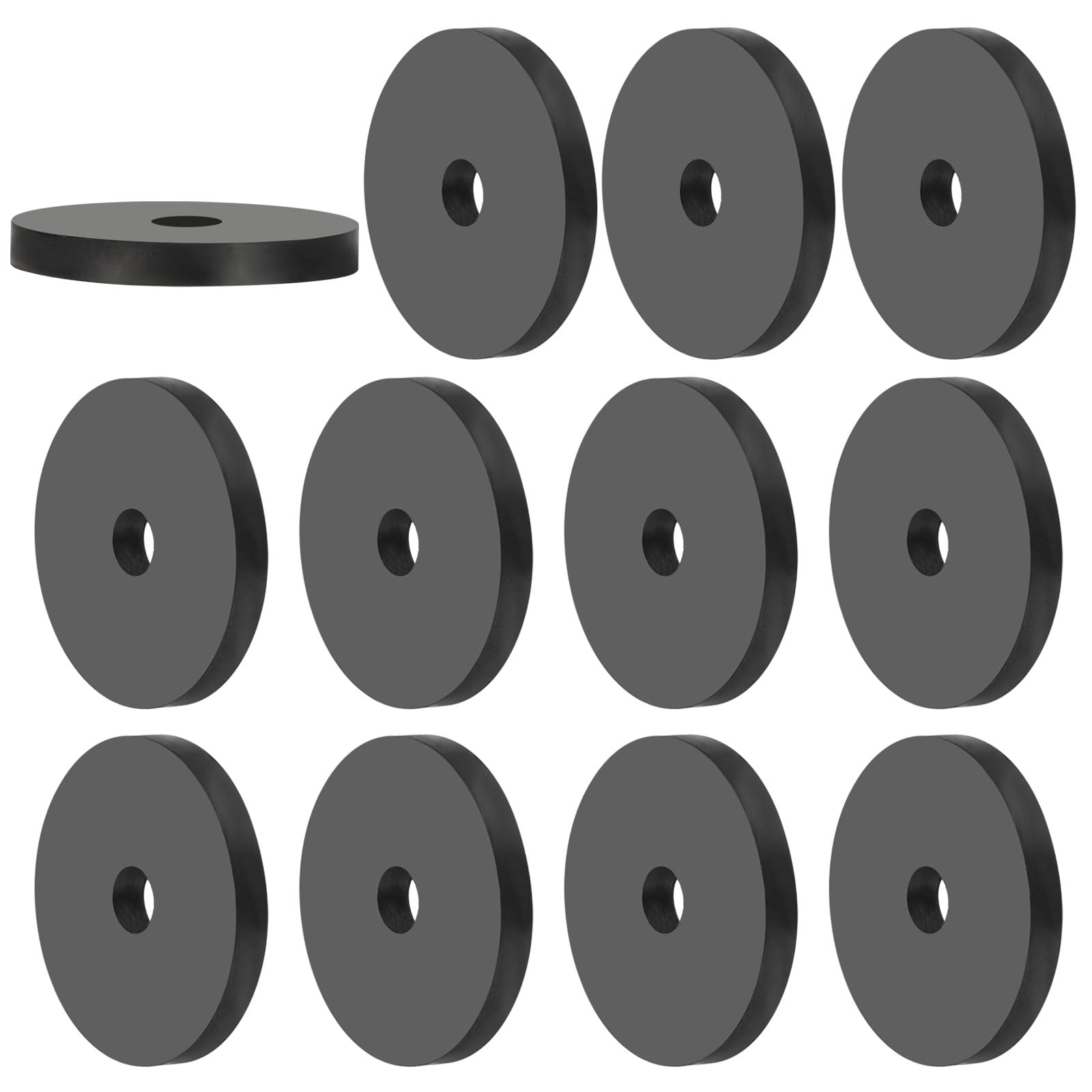 PATIKIL Multi Purpose Rubber Spacer, 12 Pcs 8mm ID x 40 OD x 5mm T Neoprene Round Anti-Vibration Isolation Pads Isolator Rubber Bushings Spacer Washer for HVAC Bolts Car Accessories