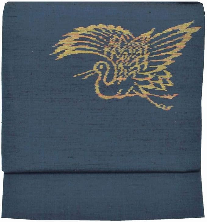 Amazon 着物ひととき 袋帯 リサイクル帯 正絹 仕立て上がり 洒落袋 鶴文様 紺系 Pp1196b Kimono 帯 通販