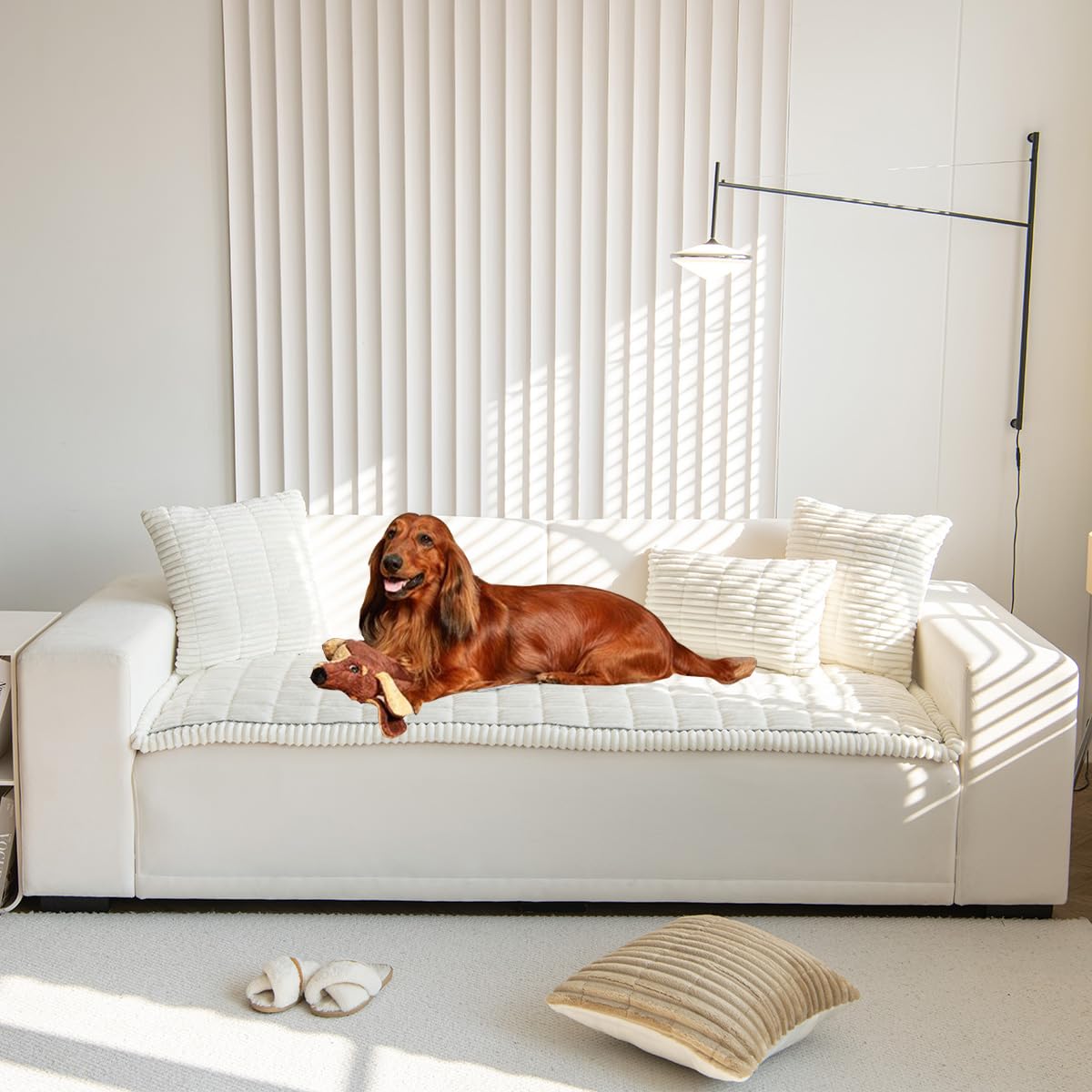 Photo 1 of Mitid Sofa Cover Fuzzy Couch Cover for Pet, Couch Covers for Dogs Washable Non-Slip Sofa Slipcover Cushion Protector Pets Friendly Mat Bed