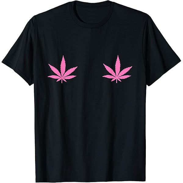 Amazon.com: Cannabis Leaf Boobs Shirt Vintage 420 Women T