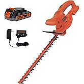 BLACK+DECKER 20V MAX Hedge Trimmer Cordless, 18 inch Blade, (1) Battery and Charger Included, Light Weight Reduced Vibration, Bush Trimmer Hedger (LHT218C1)