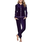 Totatuit Velour Tracksuit Womens Sweatsuit Set Long Sleeve Zip Up Jacket & Drawstring Sweatpants Outfit